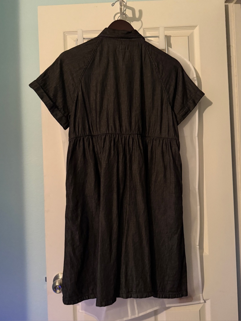 Pact Black Chambray Denim Chambray Shirt Dress 
Size: Medium - Picture 3 of 3